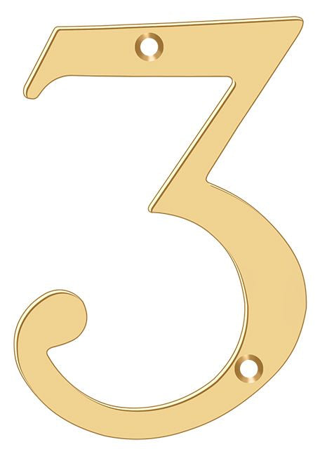 Deltana RN4-3 House Numbers - Brass Sparrow Supply
