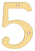 Deltana RN4-5 4" Numbers; Solid Brass; Lifetime Brass Finish