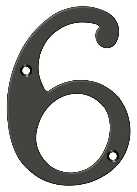 Deltana RN4-6U10B 4" Numbers; Solid Brass; Oil Rubbed Bronze Finish