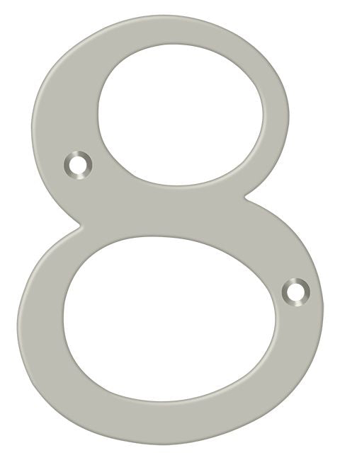 Deltana RN4-8U15 4" Numbers; Solid Brass; Satin Nickel Finish
