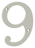 Deltana RN4-9U15 4" Numbers; Solid Brass; Satin Nickel Finish Sparrow Supply