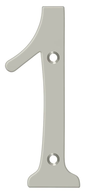 Deltana RN6-1U15 6" Numbers; Solid Brass; Satin Nickel Finish Sparrow Supply