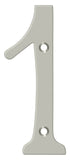 Deltana RN6-1U15 6" Numbers; Solid Brass; Satin Nickel Finish Sparrow Supply