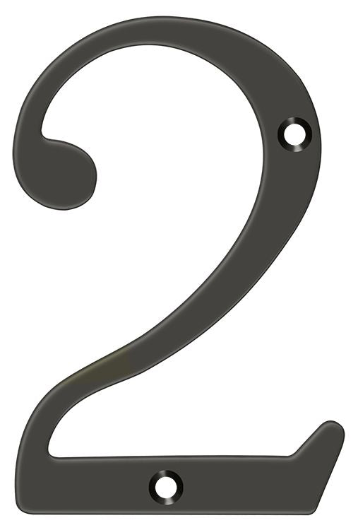 Deltana RN6-2U10B 6" Numbers; Solid Brass; Oil Rubbed Bronze Finish Sparrow Supply