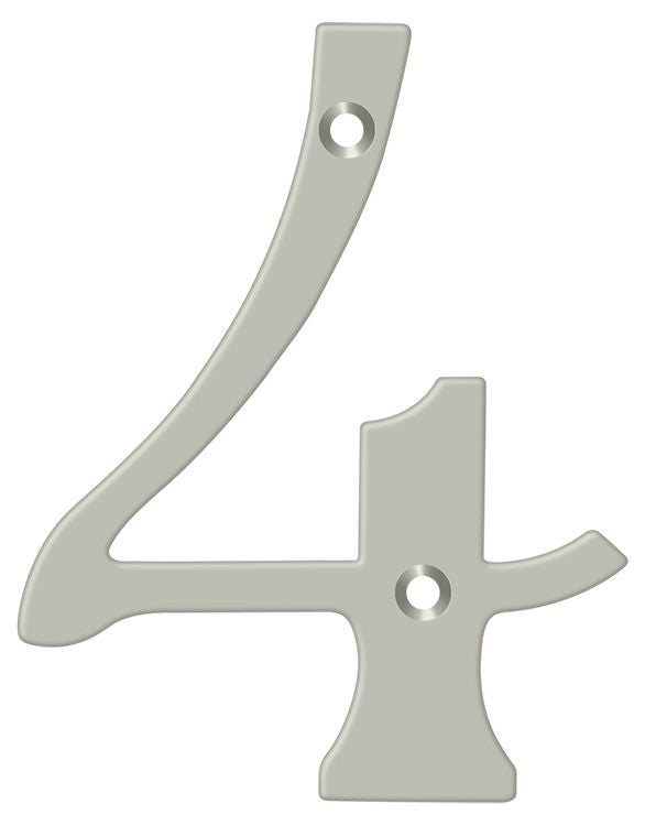 Deltana RN6-4U15 6" Numbers; Solid Brass; Satin Nickel Finish Sparrow Supply