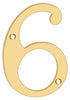 Deltana RN6-6 6" Numbers; Solid Brass; Lifetime Brass Finish Sparrow Supply