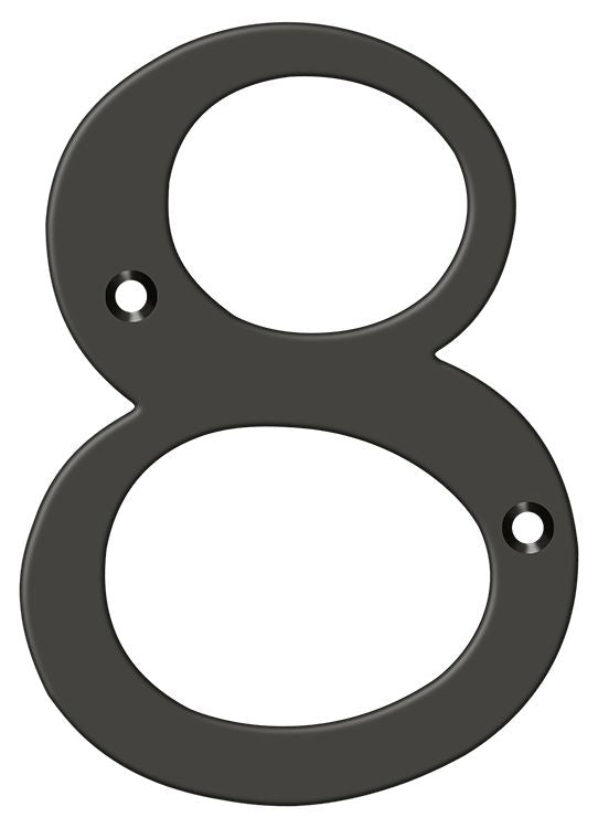 Deltana RN6-8U10B 6" Numbers; Solid Brass; Oil Rubbed Bronze Finish Sparrow Supply