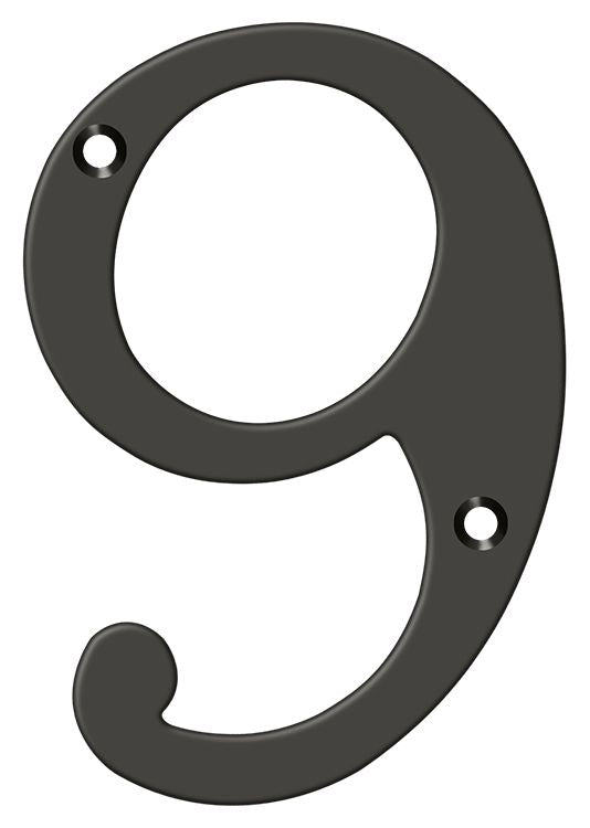 Deltana RN6-9U10B 6" Numbers; Solid Brass; Oil Rubbed Bronze Finish Sparrow Supply