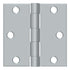 Deltana S33U26D-R 3" x 3" Square Hinge; Satin Chrome Finish Sparrow Supply