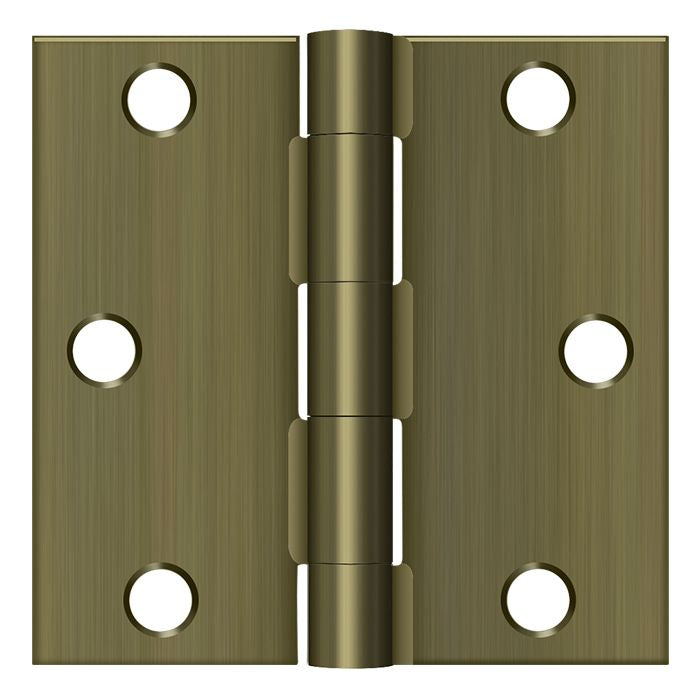 Deltana S33U5-R 3" x 3" Square Hinge; Antique Brass Finish Sparrow Supply