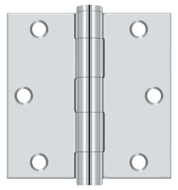 Deltana S35HD26 3-1/2" x 3-1/2" Square Hinge; Heavy Duty; Bright Chrome Finish Sparrow Supply