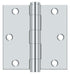 Deltana S35HD26 3-1/2" x 3-1/2" Square Hinge; Heavy Duty; Bright Chrome Finish Sparrow Supply