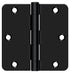 Deltana S35R41B 3-1/2" x 3-1/2" x 1/4" Radius Hinge; Residential Thickness; Flat Black Finish Sparrow Supply