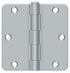 Deltana S35R426D 3-1/2" x 3-1/2" x 1/4" Radius Hinge; Residential Thickness; Satin Chrome Finish Sparrow Supply