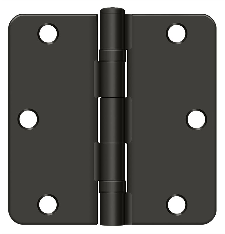 Deltana S35R4BB10B 3-1/2" x 3-1/2" x 1/4" Radius Hinge; Ball Bearing; Oil Rubbed Bronze Finish Sparrow Supply