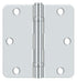 Deltana S35R4BB26 3-1/2" x 3-1/2" x 1/4" Radius Hinge; Ball Bearing; Bright Chrome Finish Sparrow Supply