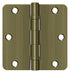 Deltana S35R4BB5 3-1/2" x 3-1/2" x 1/4" Radius Hinge; Ball Bearing; Antique Brass Finish Sparrow Supply