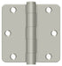 Deltana S35R4HD15 3-1/2" x 3-1/2" x 1/4" Radius Hinge; Heavy Duty; Satin Nickel Finish Sparrow Supply