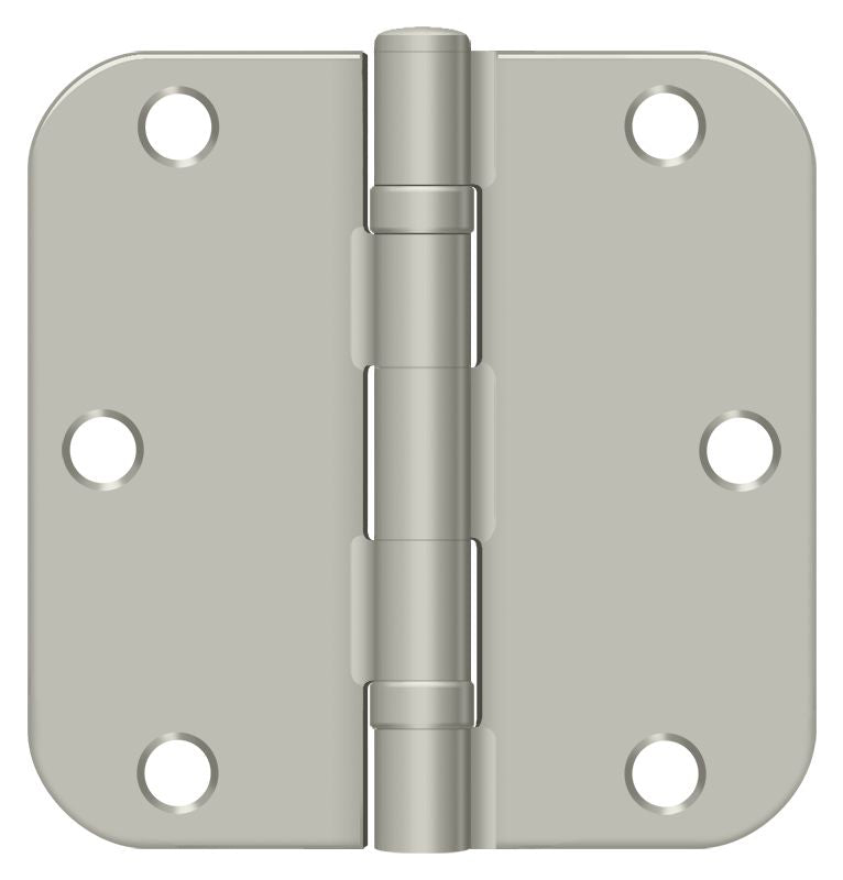 Deltana S35R5BB15 3-1/2" x 3-1/2" x 5/8" Radius Hinge; Ball Bearing; Satin Nickel Finish Sparrow Supply