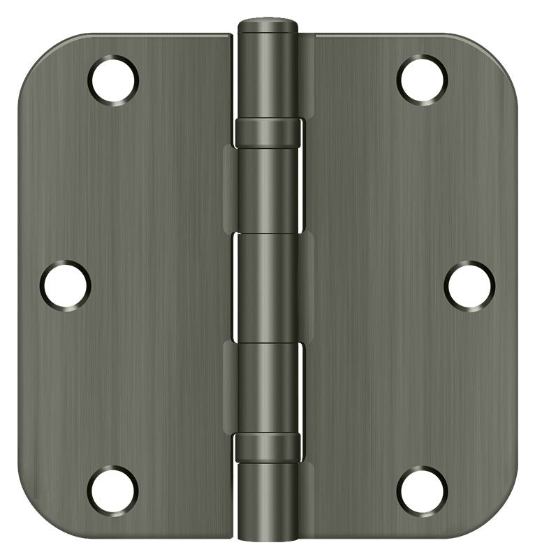Deltana S35R5BB15A 3-1/2" x 3-1/2" x 5/8" Radius Hinge; Ball Bearing; Antique Nickel Finish Sparrow Supply