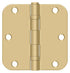 Deltana S35R5BB4 3-1/2" x 3-1/2" x 5/8" Radius Hinge; Ball Bearing; Satin Brass Finish Sparrow Supply