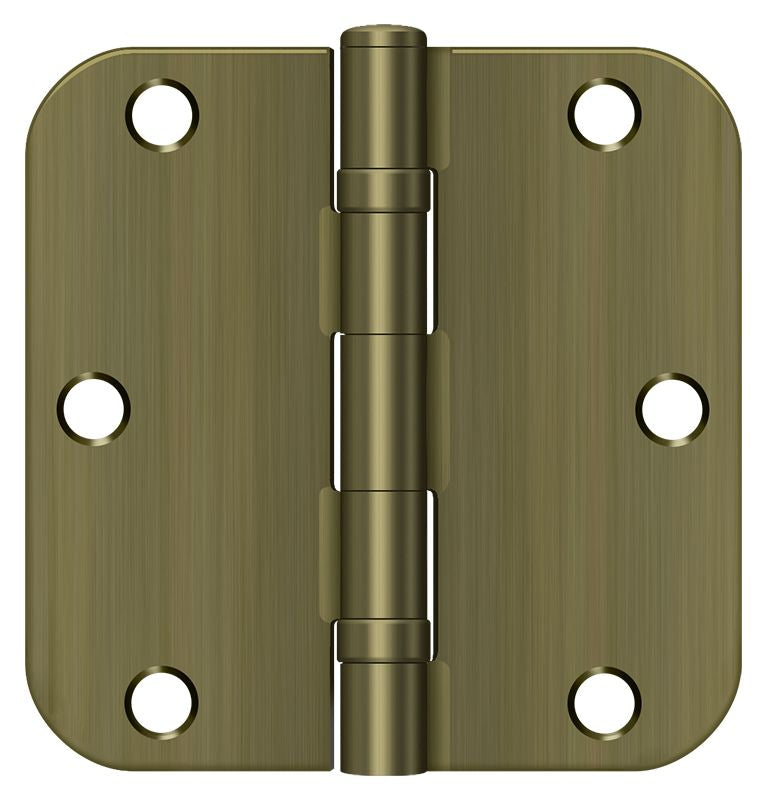 Deltana S35R5BB5 3-1/2" x 3-1/2" x 5/8" Radius Hinge; Ball Bearing; Antique Brass Finish Sparrow Supply