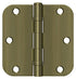Deltana S35R5BB5 3-1/2" x 3-1/2" x 5/8" Radius Hinge; Ball Bearing; Antique Brass Finish Sparrow Supply