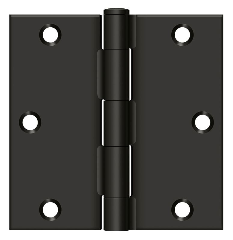 Deltana S35U10B-R 3-1/2" x 3-1/2" Square Hinge; Oil Rubbed Bronze Finish Sparrow Supply