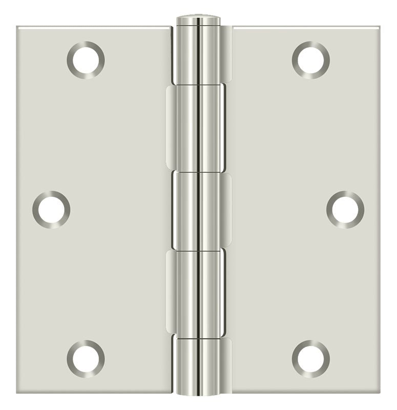 Deltana S35U14-R 3-1/2" x 3-1/2" Square Hinge; Bright Nickel Finish Sparrow Supply