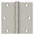 Deltana S35U15-R 3-1/2" x 3-1/2" Square Hinge; Satin Nickel Finish Sparrow Supply
