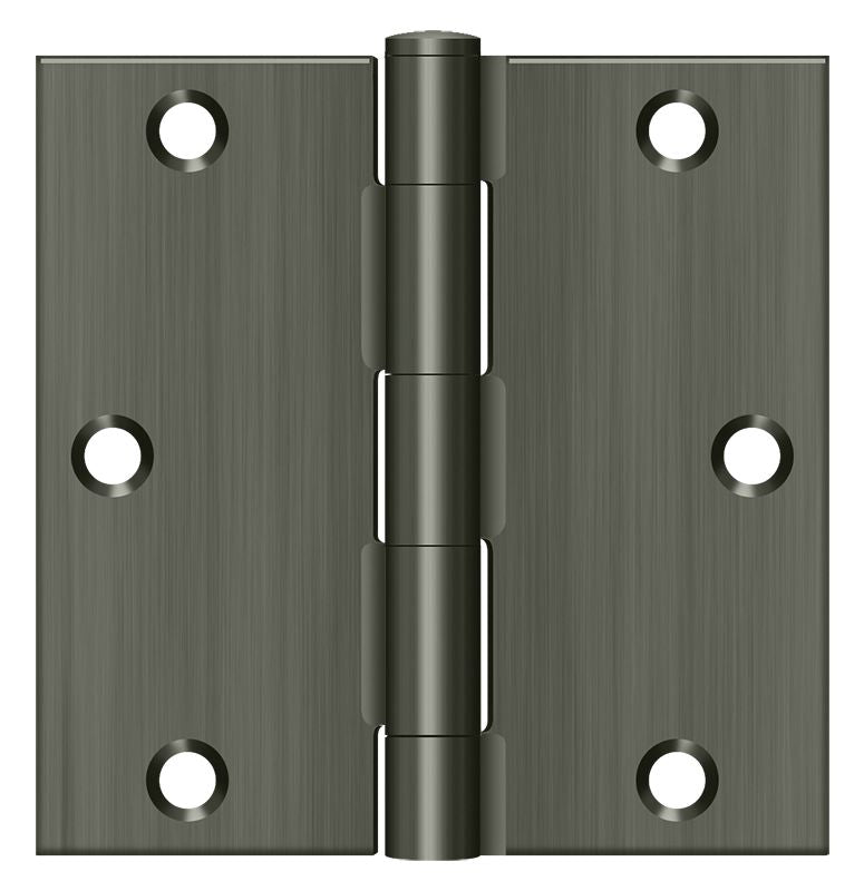Deltana S35U15A-R 3-1/2" x 3-1/2" Square Hinge; Antique Nickel Finish Sparrow Supply