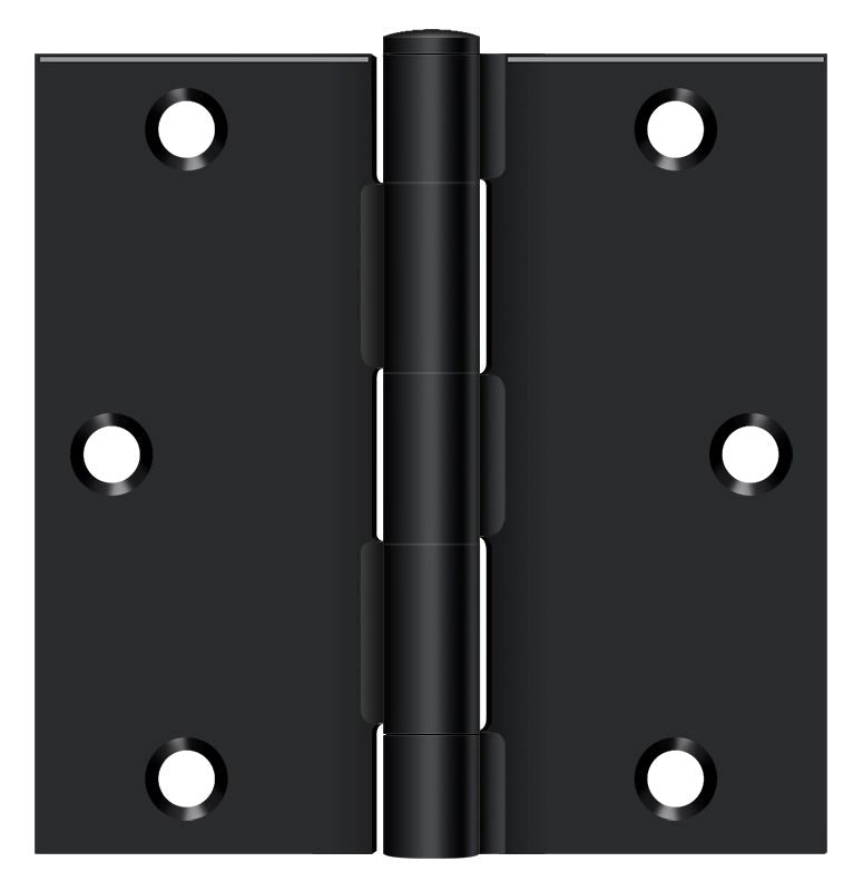Deltana S35U1B-R 3-1/2" x 3-1/2" Square Hinge; Flat Black Finish Sparrow Supply