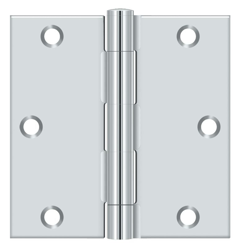 Deltana S35U26-R 3-1/2" x 3-1/2" Square Hinge; Bright Chrome Finish Sparrow Supply