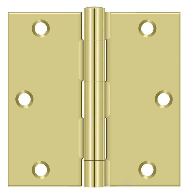 Deltana S35U3-R 3-1/2" x 3-1/2" Square Hinge; Bright Brass Finish Sparrow Supply