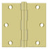 Deltana S35U3-R 3-1/2" x 3-1/2" Square Hinge; Bright Brass Finish Sparrow Supply