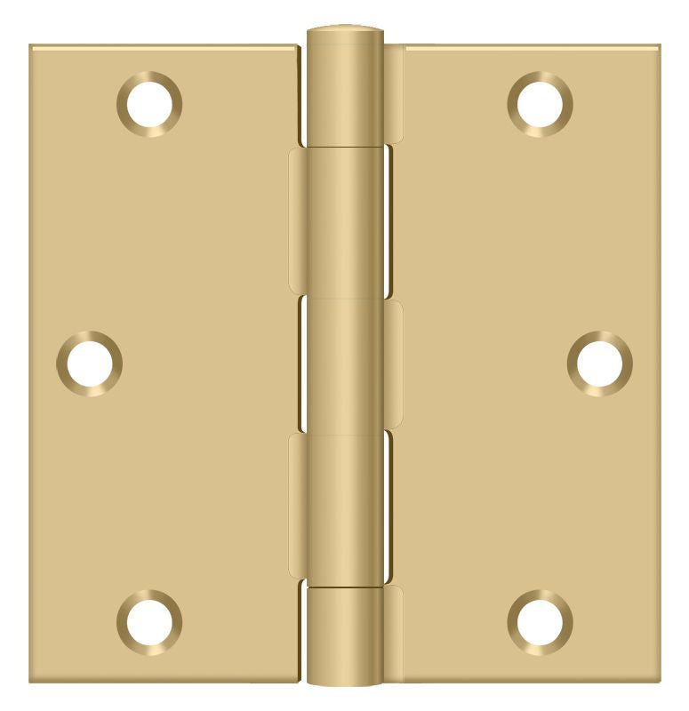 Deltana S35U4-R 3-1/2" x 3-1/2" Square Hinge; Satin Brass Finish Sparrow Supply