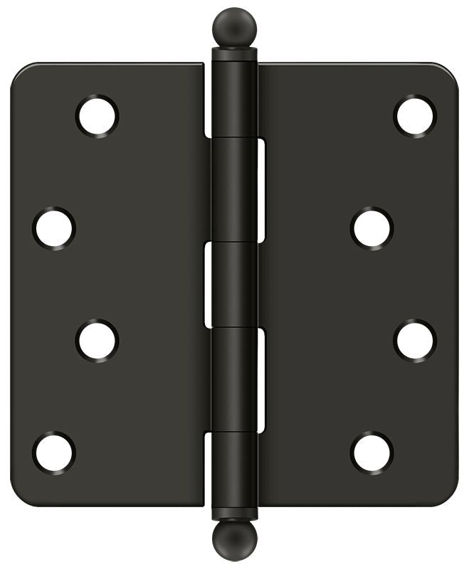 Deltana S44R410B-BT 4" x 4" x 1/4" Radius Hinge; with Ball Tips; Oil Rubbed Bronze Finish Sparrow Supply