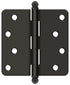 Deltana S44R410B-BT 4" x 4" x 1/4" Radius Hinge; with Ball Tips; Oil Rubbed Bronze Finish Sparrow Supply
