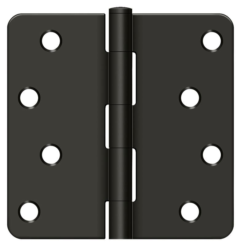 Deltana S44R410B 4" x 4" x 1/4" Radius Hinge; Oil Rubbed Bronze Finish Sparrow Supply