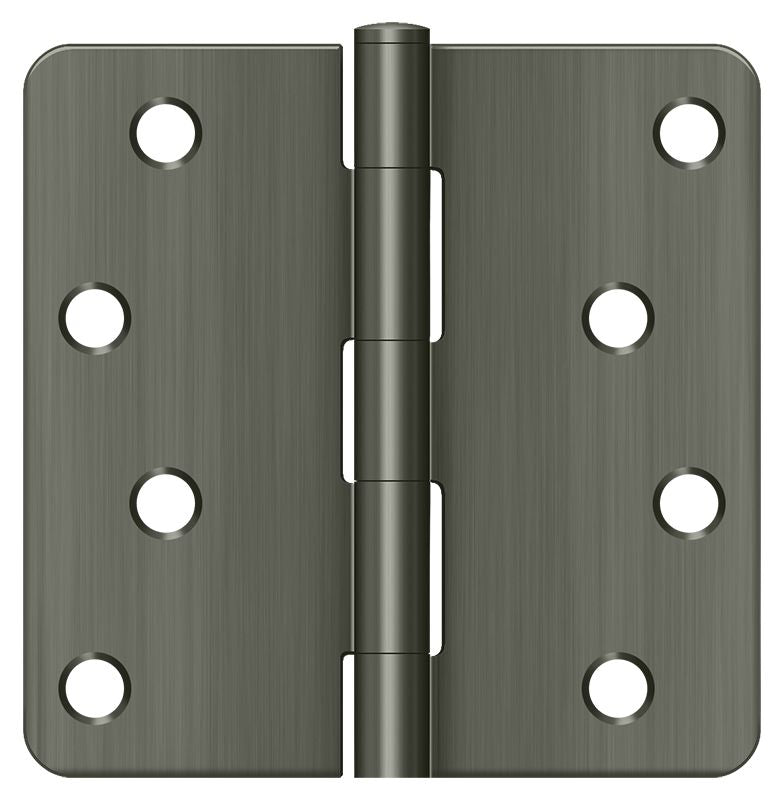 Deltana S44R415A 4" x 4" x 1/4" Radius Hinge; Antique Nickel Finish Sparrow Supply
