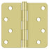Deltana S44R43 4" x 4" x 1/4" Radius Hinge; Bright Brass Finish Sparrow Supply