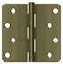 Deltana S44R45 4" x 4" x 1/4" Radius Hinge; Antique Brass Finish Sparrow Supply