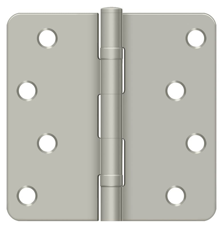 Deltana S44R4BB15 4" x 4" x 1/4" Radius Hinge; Ball Bearings; Satin Nickel Finish Sparrow Supply