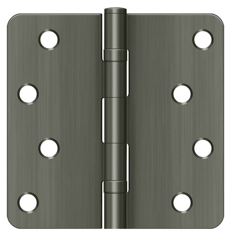 Deltana S44R4BB15A 4" x 4" x 1/4" Radius Hinge; Ball Bearings; Antique Nickel Finish Sparrow Supply