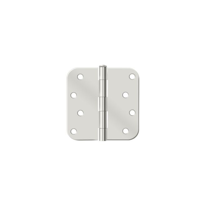 Deltana S44R514 4" x 4" x 5/8" Radius Hinge; Bright Nickel Finish Sparrow Supply