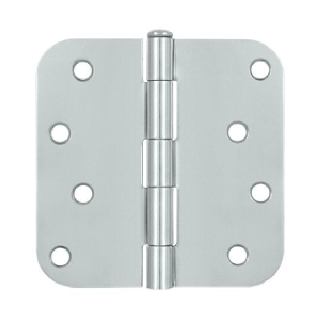 Deltana S44R526 4" x 4" x 5/8" Radius Hinge; Bright Chrome Finish Sparrow Supply