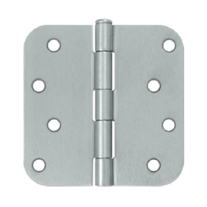 Deltana S44R526D 4" x 4" x 5/8" Radius Hinge; Satin Chrome Finish Sparrow Supply