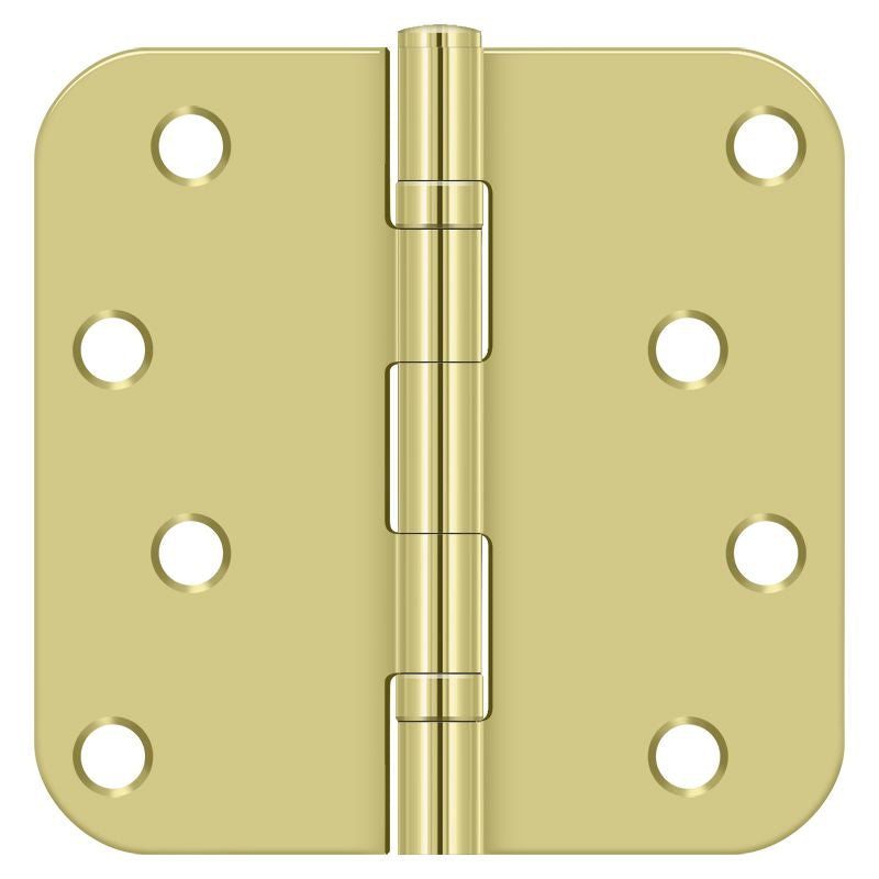 Deltana S44R5BB3 4" x 4" x 5/8" Radius Hinge; Ball Bearings; Bright Brass Finish Sparrow Supply