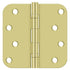 Deltana S44R5BB3 4" x 4" x 5/8" Radius Hinge; Ball Bearings; Bright Brass Finish Sparrow Supply
