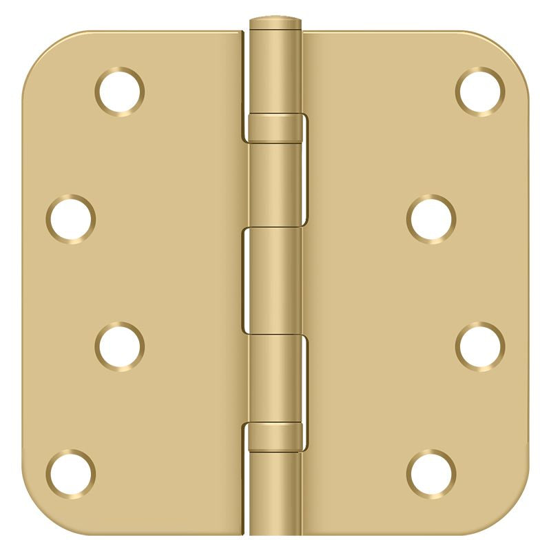 Deltana S44R5BB4 4" x 4" x 5/8" Radius Hinge; Ball Bearings; Satin Brass Finish Sparrow Supply